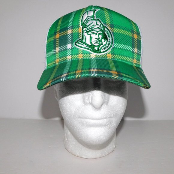 Adidas NHL Ottawa Senators Logo Green St. Patricks Day Trucker Snapback hat - Picture 1 of 8